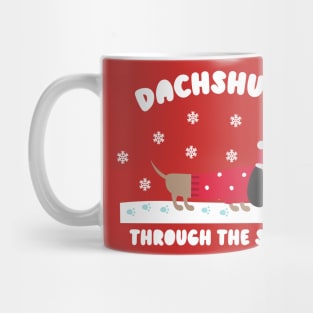 dachshund snow Mug